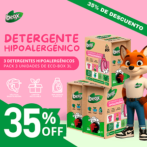 Pack X 3 Detergente Hipoalergenico Beox® Ecobox 3 Lts c/u