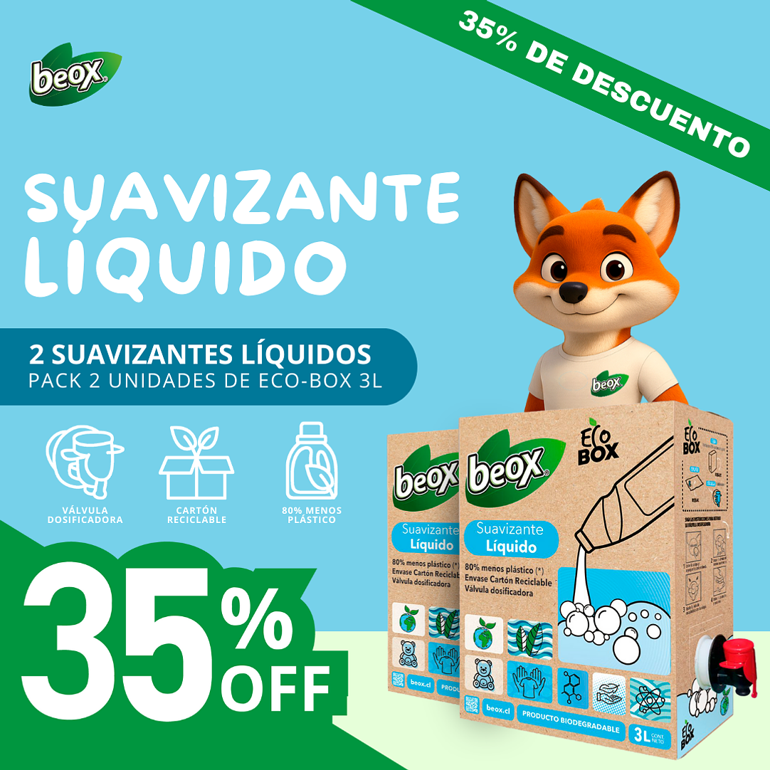 Pack X 2 Suavizante Beox® Ecobox 3 Lts c/u 1