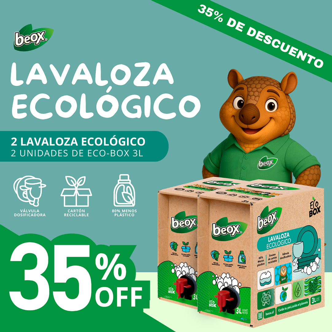Pack x 2 Lavalozas Ecológico Beox® Ecobox 3 Lts 1