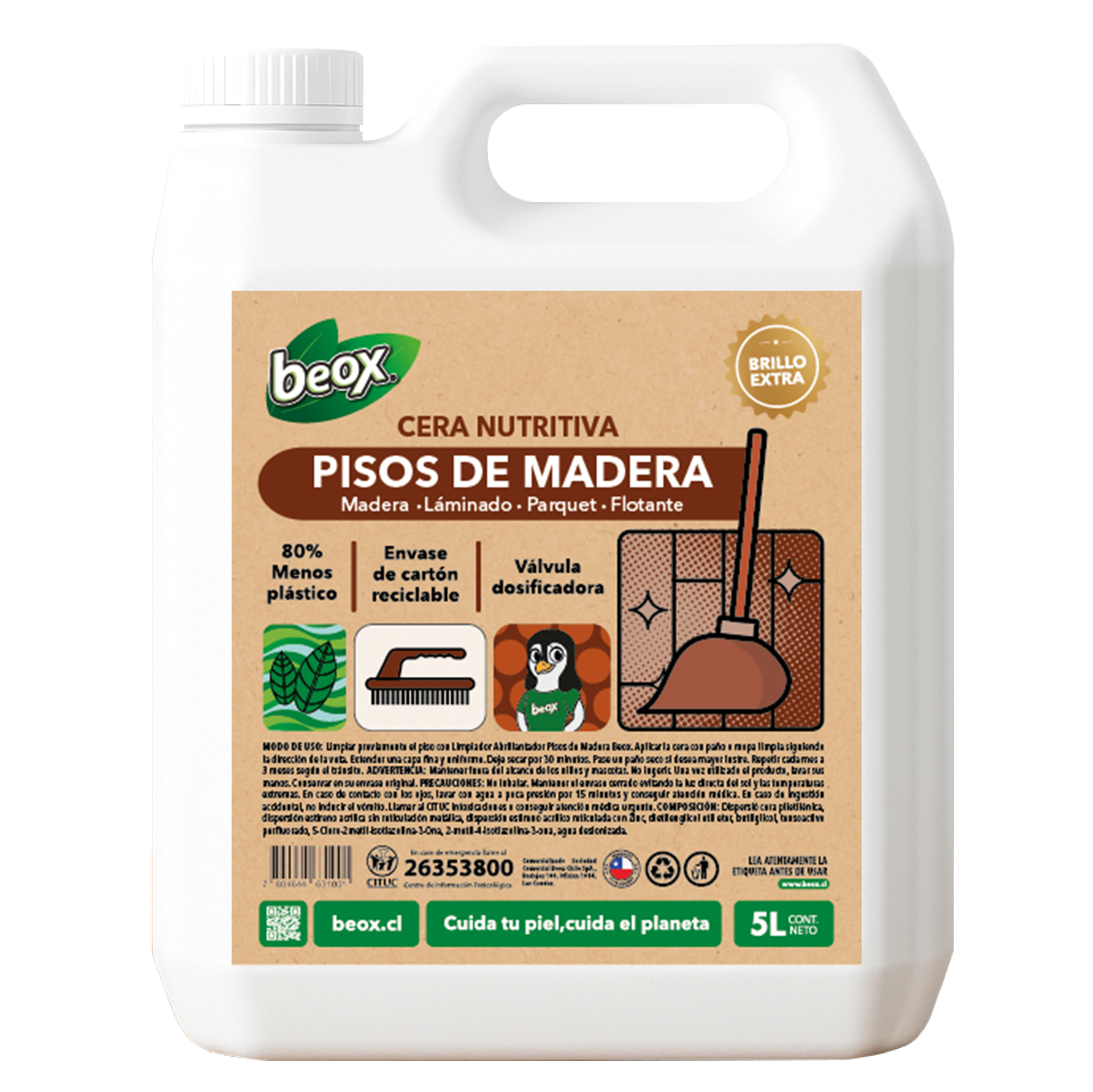 Cera Nutritiva Pisos de Madera Beox® 5 Lts