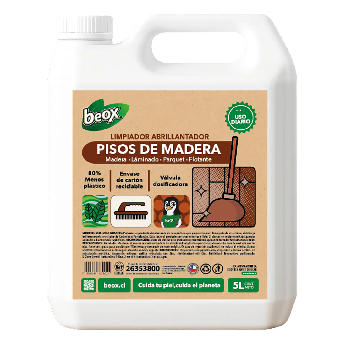 Limpiador Abrillantador Pisos Madera Beox® 5 Lts 1