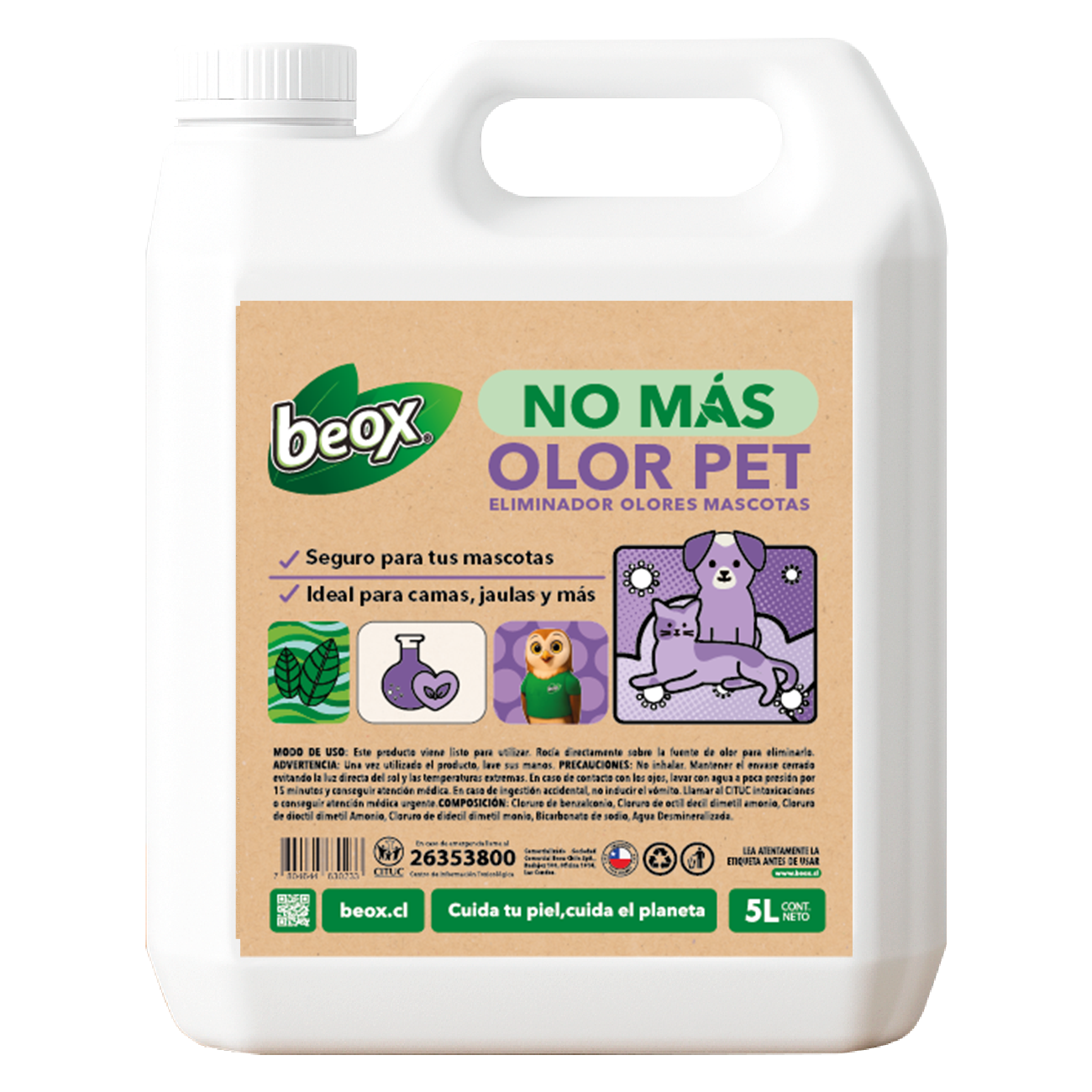BIDÓN 5LTS QUITA OLORES MASCOTAS