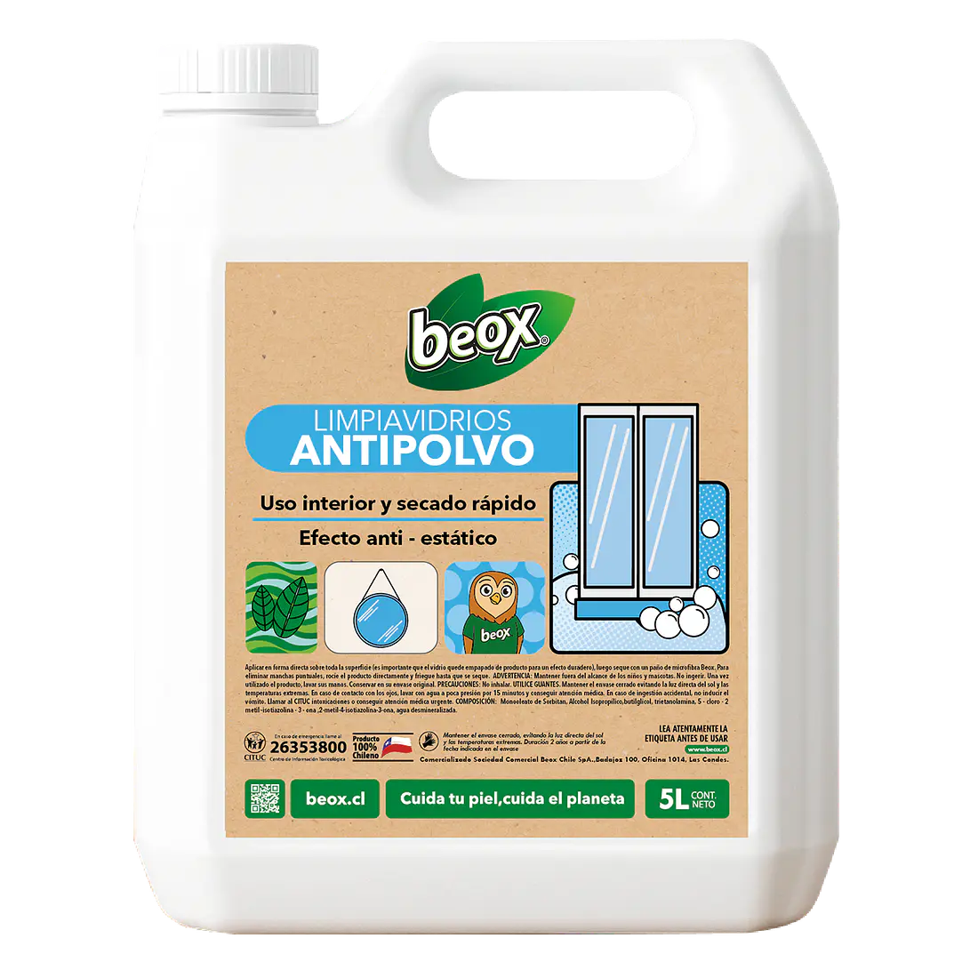 Limpiador Antipolvo Vidrios Beox® 5 Lts 1