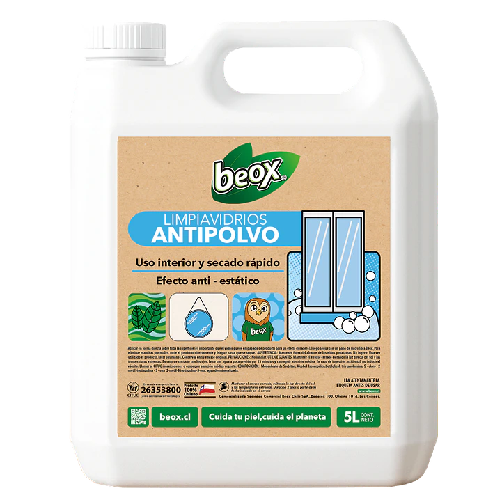 Limpiador Antipolvo Vidrios Beox® 5 Lts 1