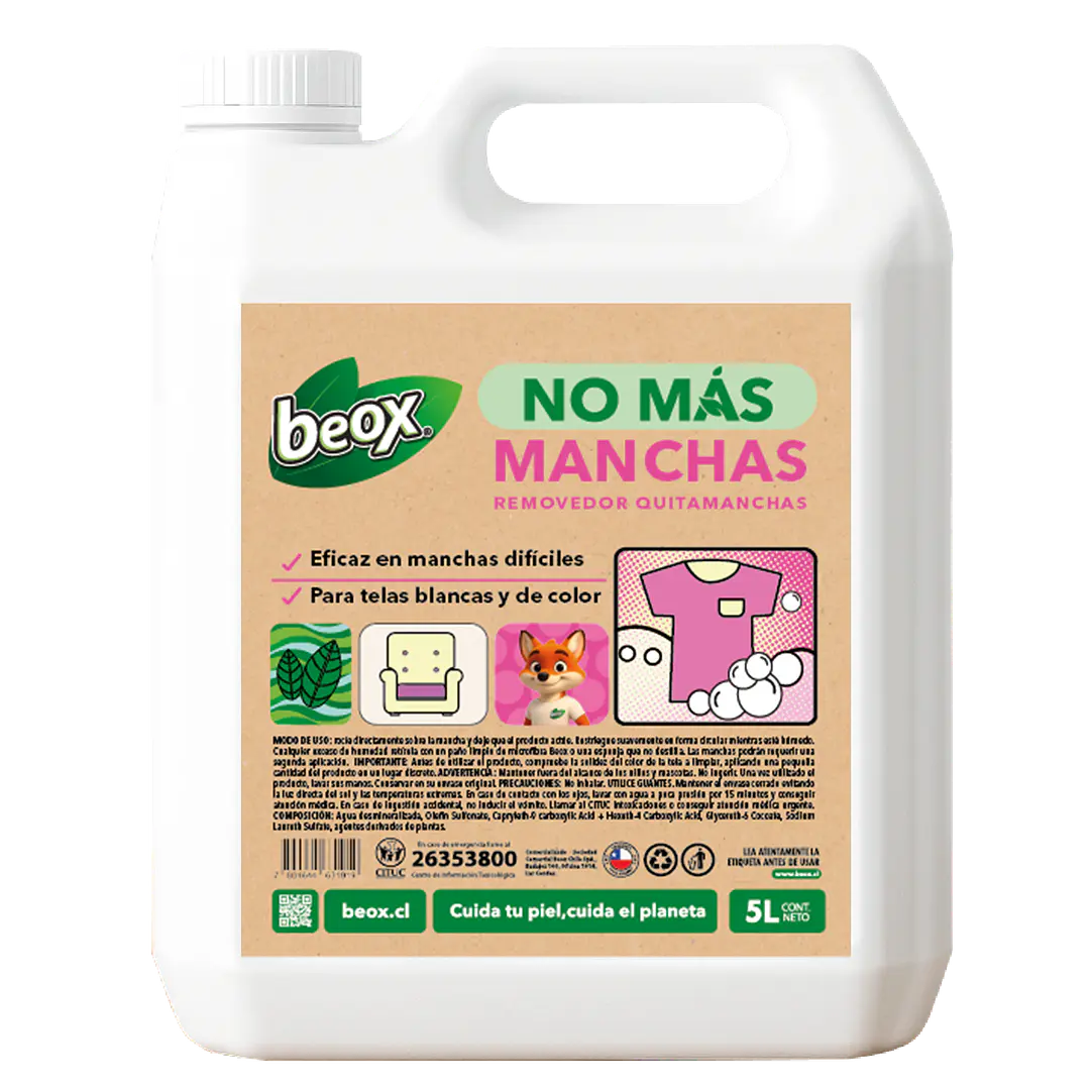 Removedor NO MAS MANCHAS Telas Y Tapices Beox® 5 Lts 1