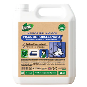 Limpiador Abrillantador Pisos Porcelanato y Ceramicas. Beox®5 Lts