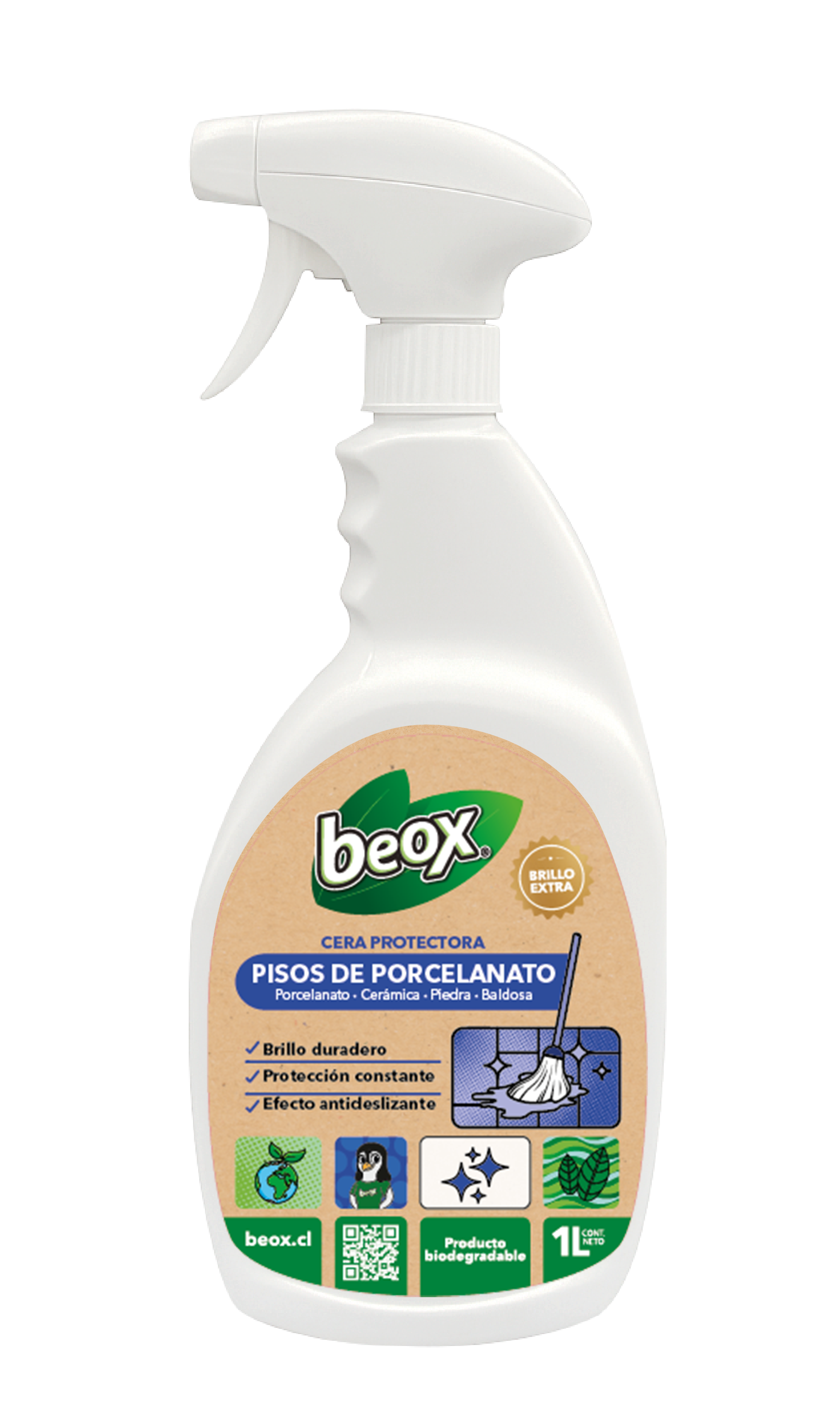 Cera Protectora Pisos Porcelanato y Ceramicas Beox® 1 Lt