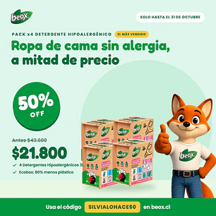 Pack x4 Detergente Hipoalergénico Beox® EcoBox – 3 L c/u
