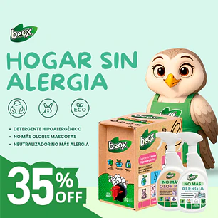 Pack Hogar Sin Alergia Beox® – Detergente Hipoalergénico 3L + No Mas® Alergia 1L + No Mas® Olor Pet 1L
