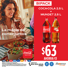 Promoción Bipack Coca Cola 2.5L NRP + Mundet 2.5L NRP