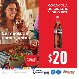 Coca Cola Vidrio 1L 1Pieza