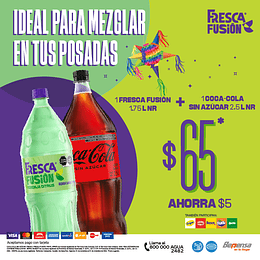 Combo Sprite 1.75L NR 1pz + Coca-Cola Sin Azúcar 2.5L Ahorra $5