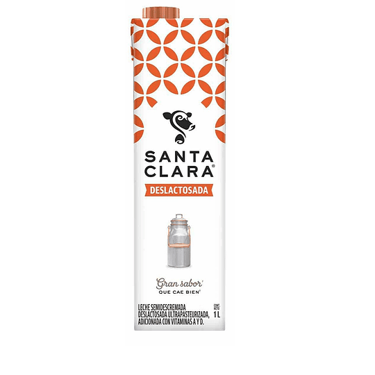 Leche Santa Clara Deslactosada 1L- 3 piezas
