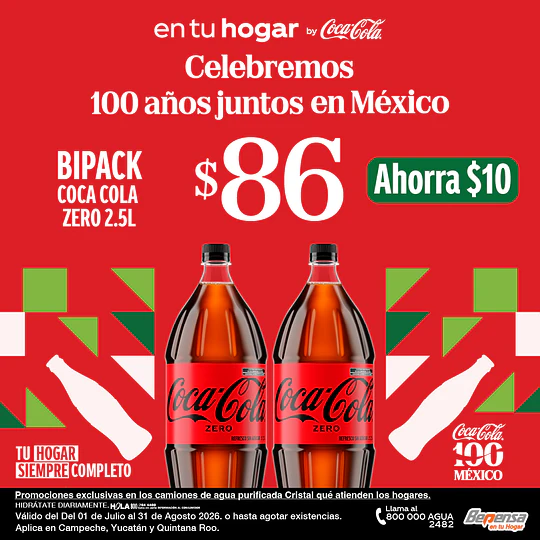 Promoción Bipack 2 Coca Cola Zero 2.5L NRP
