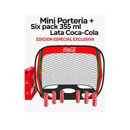 Mini porteria + Six pack Coca-Cola 355ml lata 