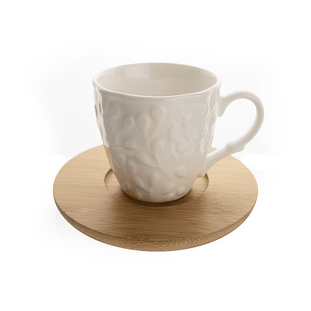 Juego 6 Tazas Espresso Mix Blanco Brotes