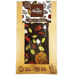 Barra Chocolate Creativa 70% Cacao | 60 gr. Andino Chocolates