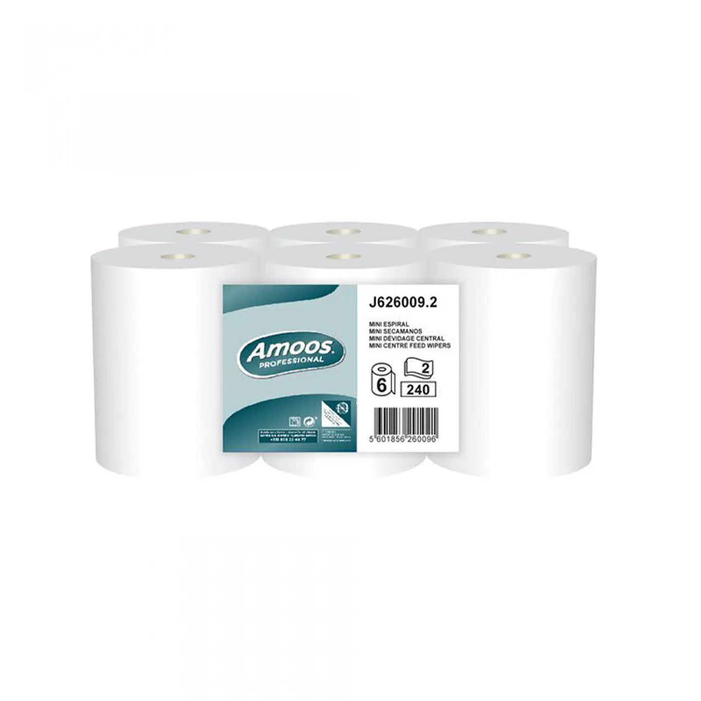 Papel Toalla Secamanos Amoos Mini Mecha - 60 Metros  1