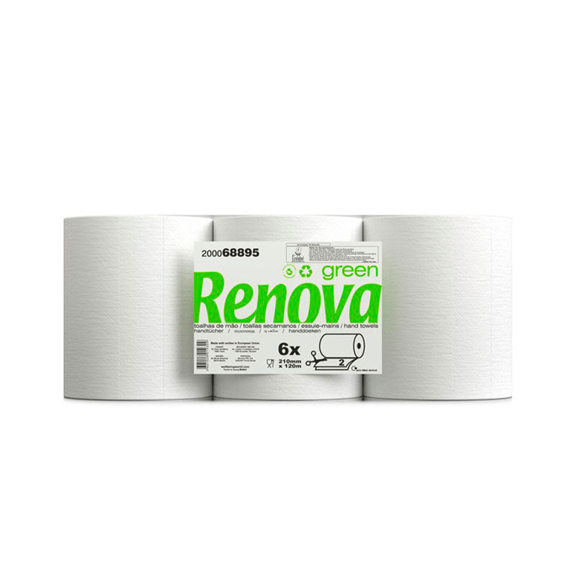 Papel Toalla Secamanos Autocorte Renova Green - 120 Metros (6 Rollos) 1