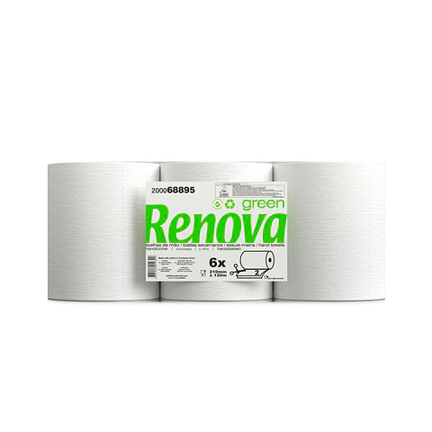 Papel Toalla Secamanos Autocorte Renova Green - 120 Metros (6 Rollos)