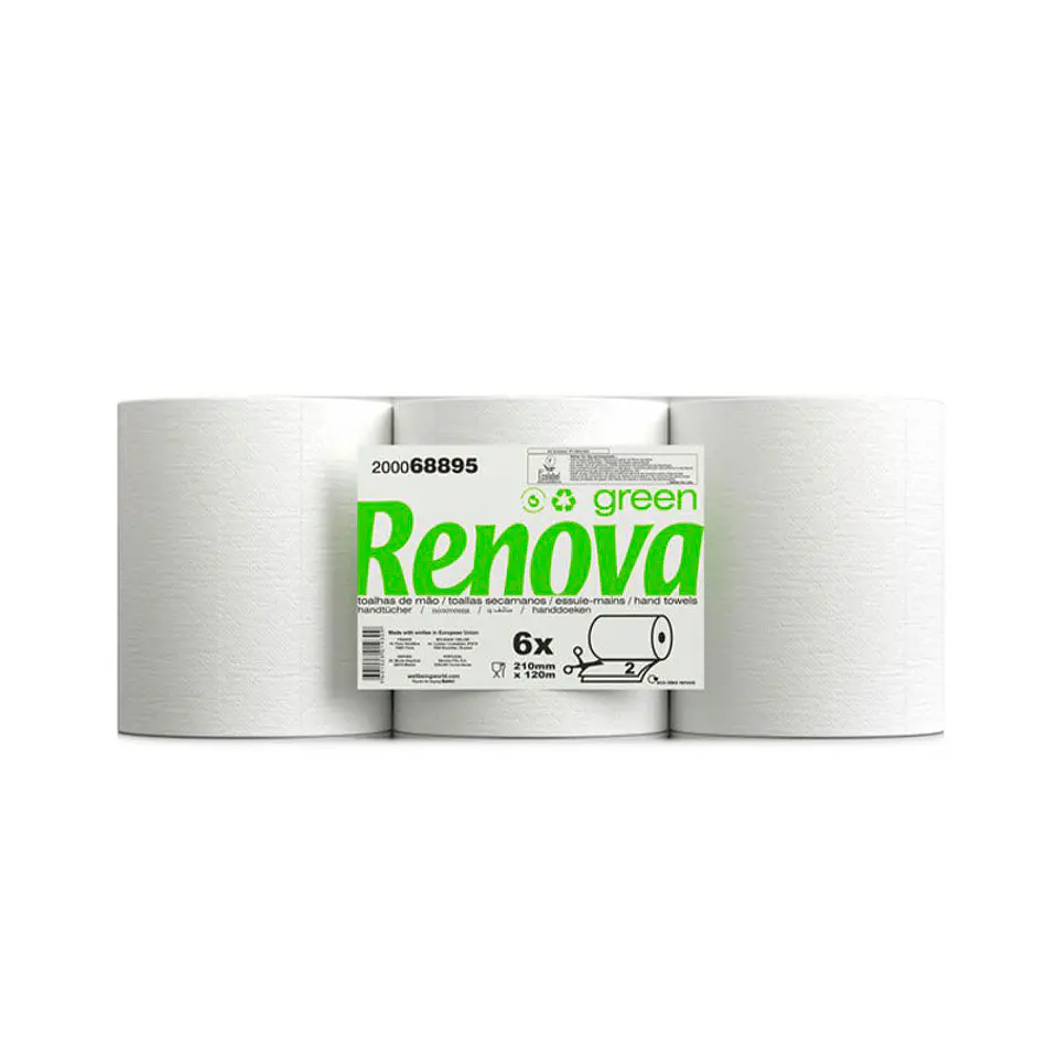 Papel Toalla Secamanos Autocorte Renova Green - 120 Metros (6 Rollos) 1