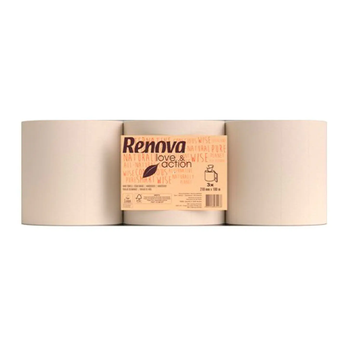 Papel Toalla Secamanos Mecha Renova Love & Action - 180 Metros  1