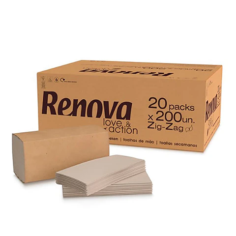 Papel Toalla Secamanos Zig Zag Renova Love & Action - 4000 Toallas