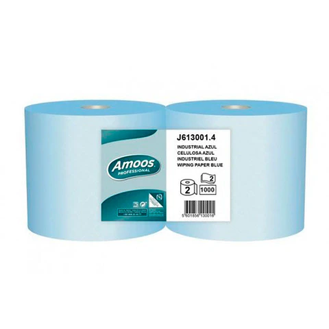 Bobina de Papel Industrial Amoos Azul - 300 Metros