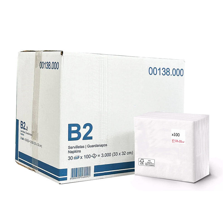 Servilletas de Papel Bérrio 33x33 cm - 2100 Servilletas 2