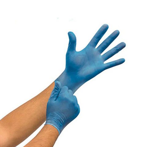 Guantes de Vinilo Sin Polvo - Azul 100 Guantes