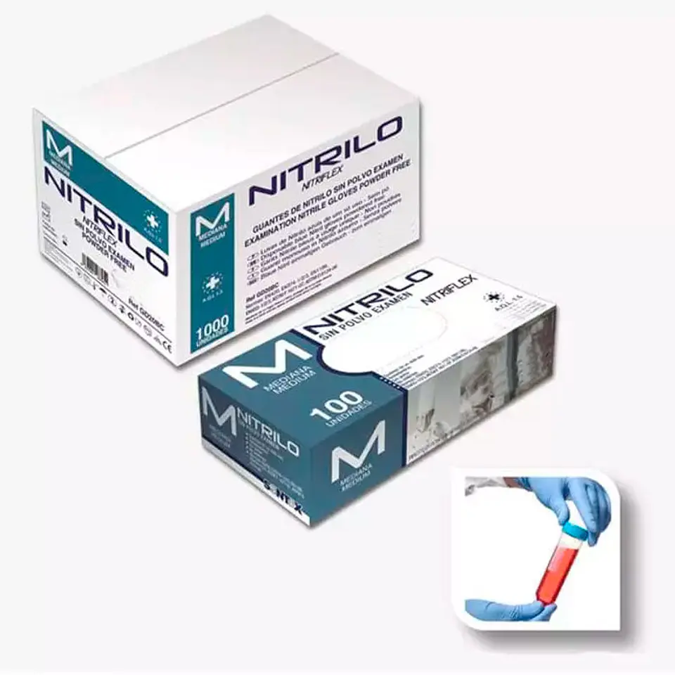 Guantes de Nitrilo Azul 3,5 gr - 100 Guantes 2
