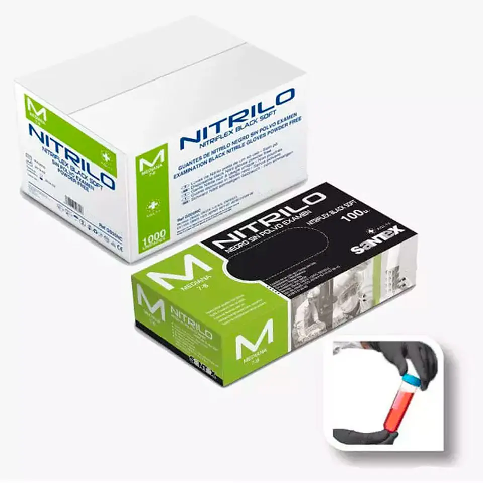 Guantes de Nitrilo Negro 3,5 gr - 100 Guantes 2