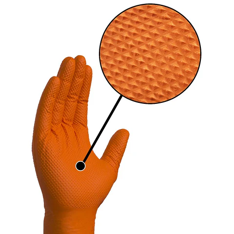 Guantes de Nitrilo Naranja 8,5 gr - 50 Guantes