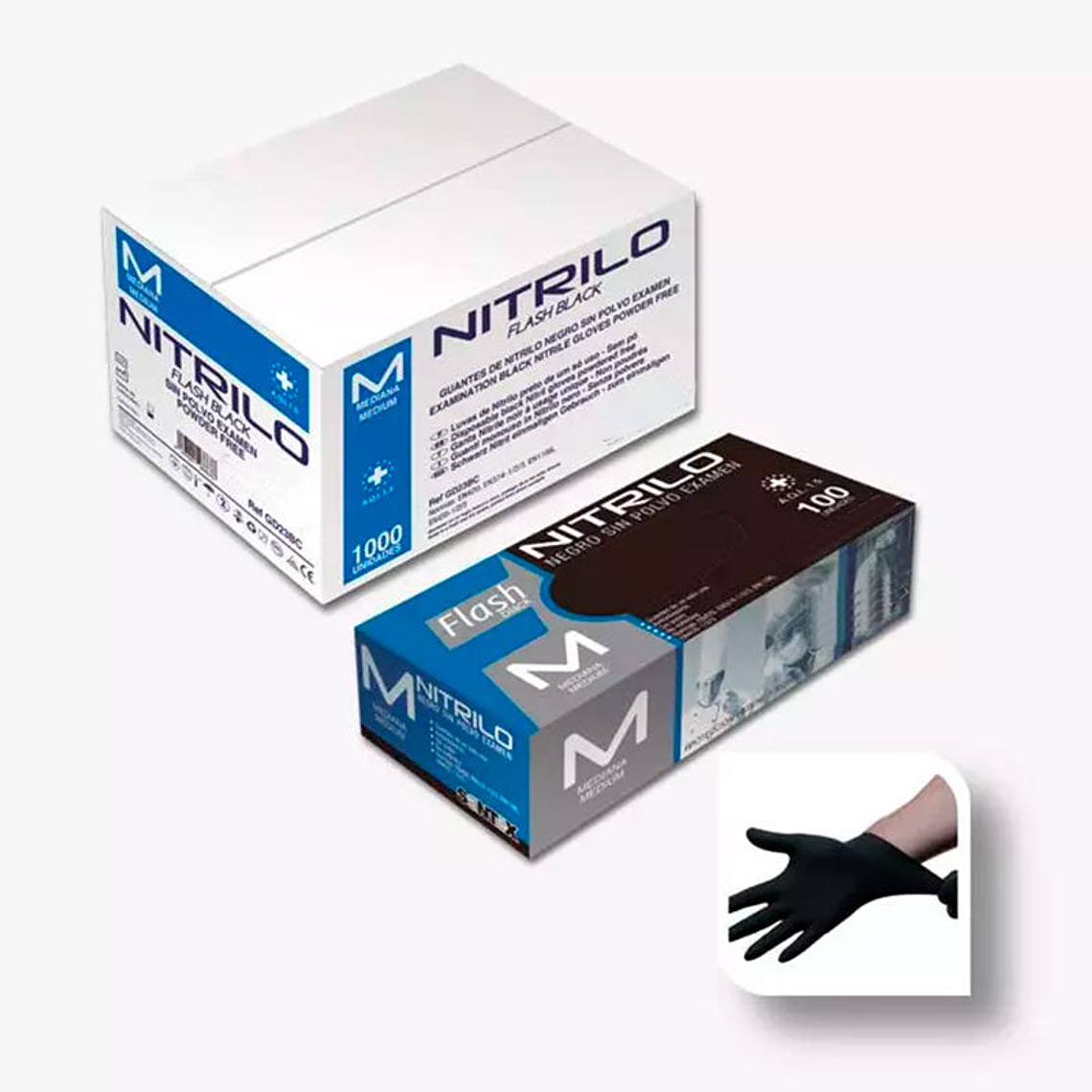 Guantes de Nitrilo Negro 6 gr - 100 Guantes 2