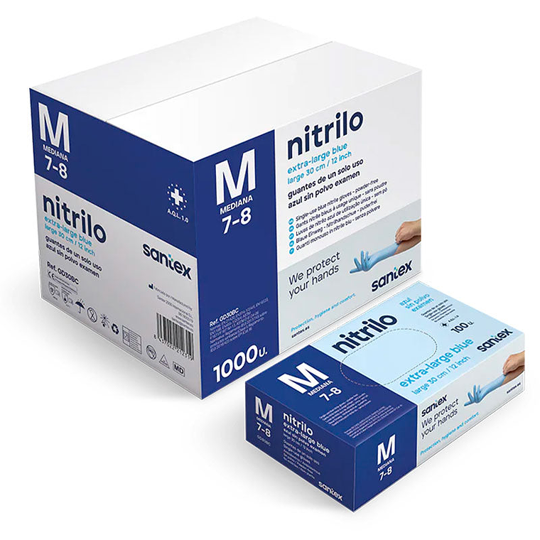 Guantes de Nitrilo Azul 3,5 gr - Extra-Largos - 100 Guantes 2