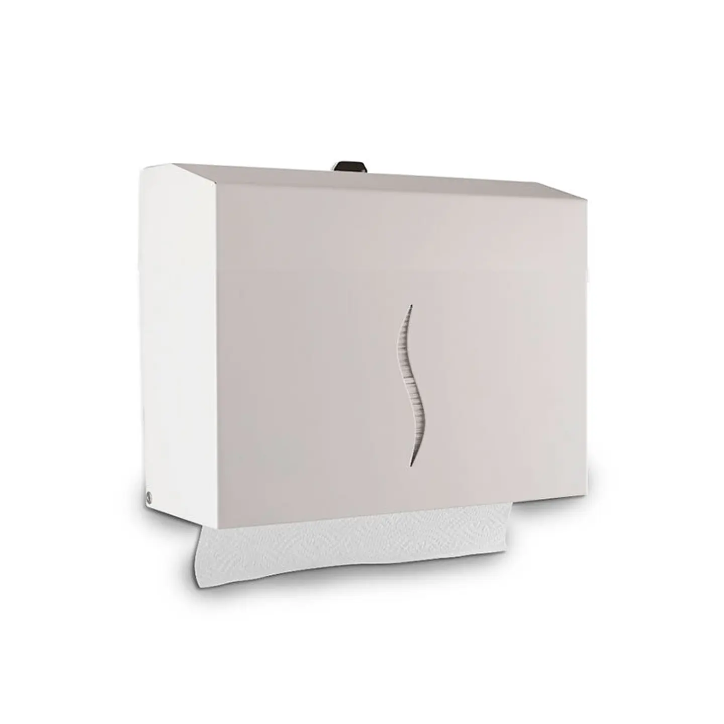 Dispensador Papel Toalla Secamanos Zig Zag Metal 300 Toallas – Blanco 1