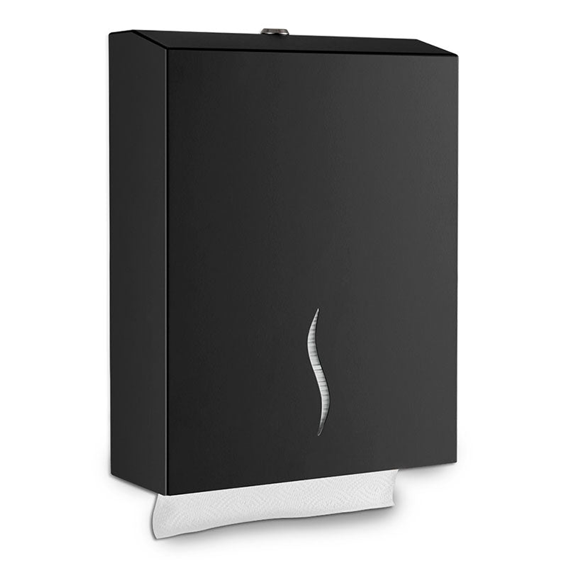 Dispensador Papel Toalla Secamanos Zig Zag Metal 600 Toallas – Negro 1