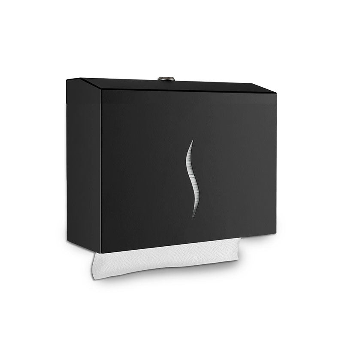 Dispensador Papel Toalla Secamanos Zig Zag Metal 300 Toallas - Negro 1