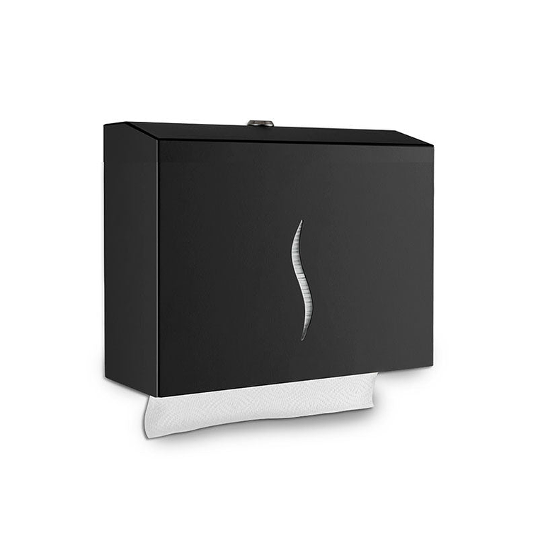 Dispensador Papel Toalla Secamanos Zig Zag Metal 300 Toallas - Negro 1