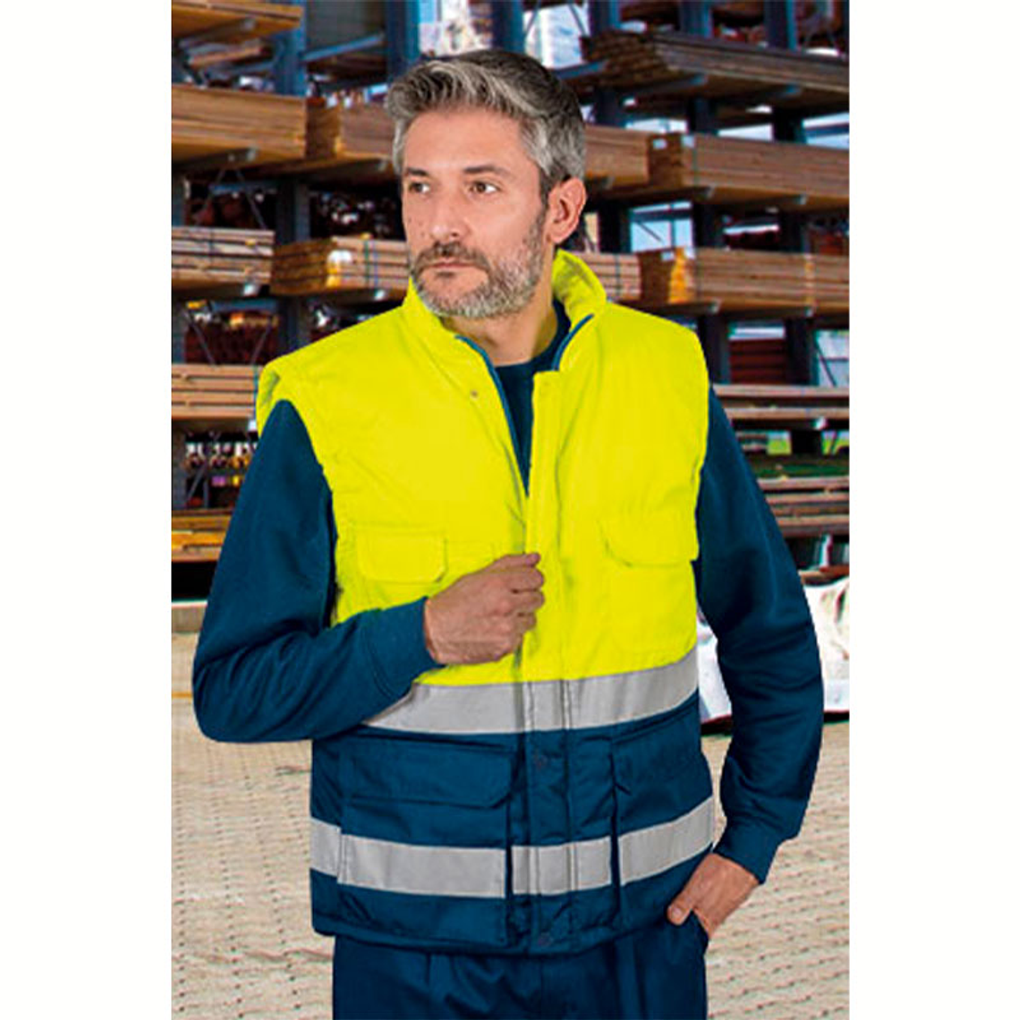 Chaleco de Alta Visibilidad Multibolsillos Bergan 1