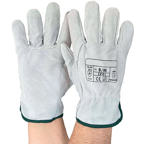 Guantes de Trabajo Piel Serraje - LV-01 ( 12 Pares )