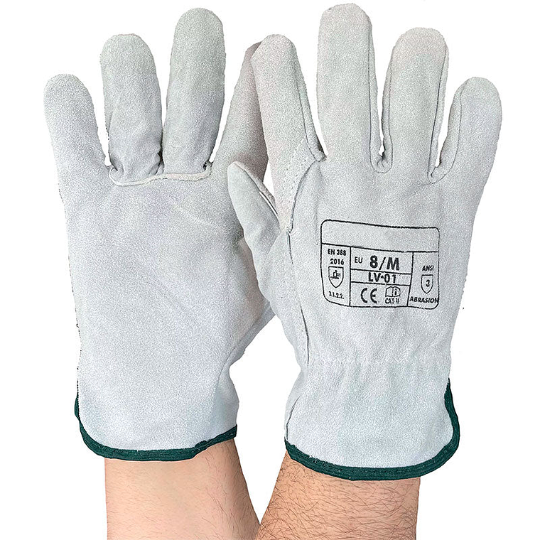 Guantes de Trabajo Piel Serraje - LV-01 ( 12 Pares ) 1