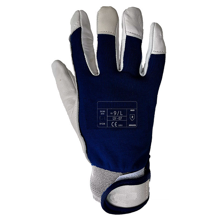 Guantes de Trabajo de Piel y Algodón LV-07 ( 12 Pares ) 2
