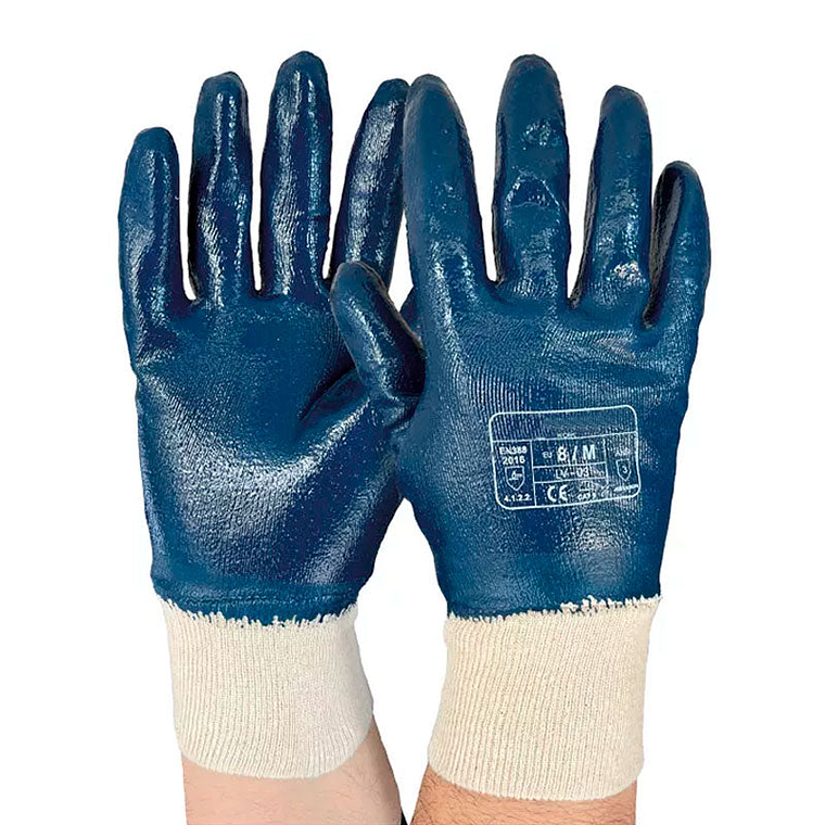 Guantes de Trabajo Reforzado Algodón y Nitrilo LV-03 ( 12 Pares ) 1