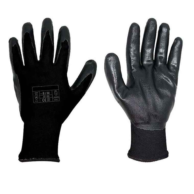 Guantes de Trabajo Nylon e Nitrilo LV-05 ( 12 Pares ) 1