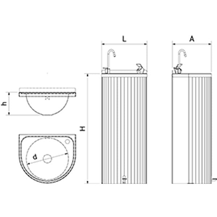 Fuente de Agua con Columna de Pedal 2