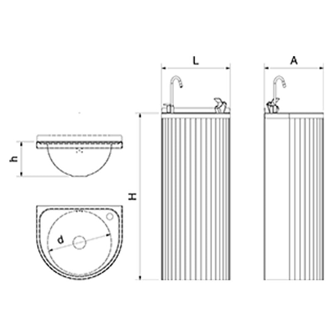 Fuente de Agua de Columna Redonda 2