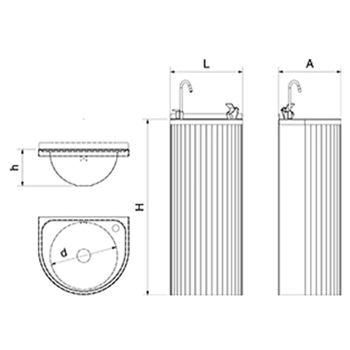 Fuente de Agua de Columna Redonda 2