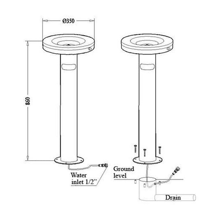 Fuente de Agua de Acero Inoxidable para Exteriores  4