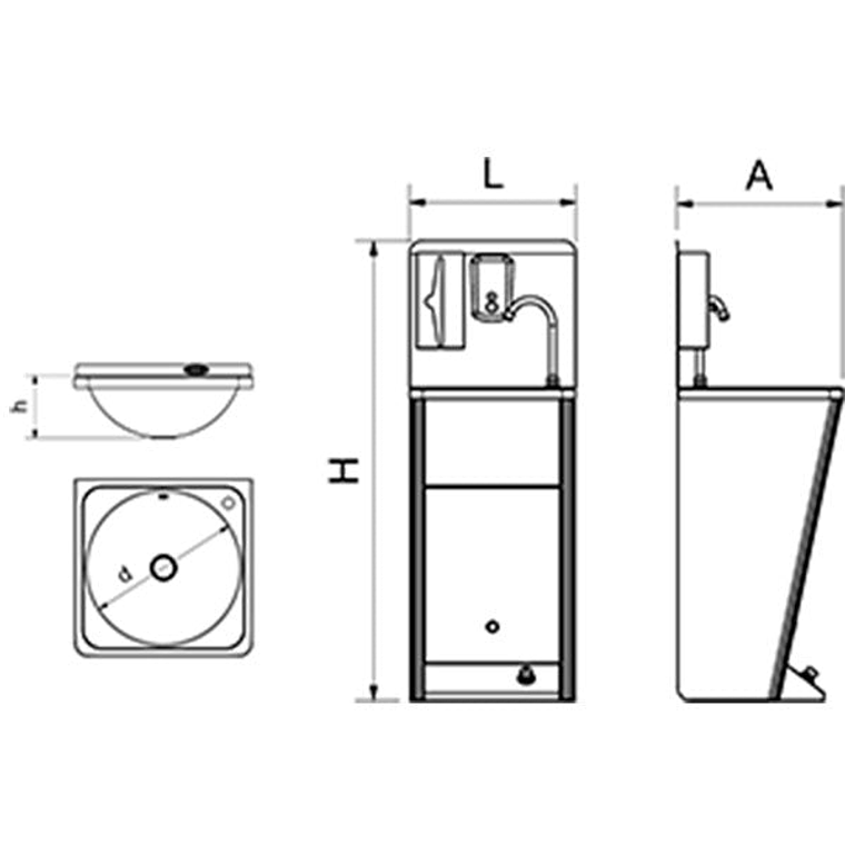  Lavamanos Completo de Acero Inoxidable  3